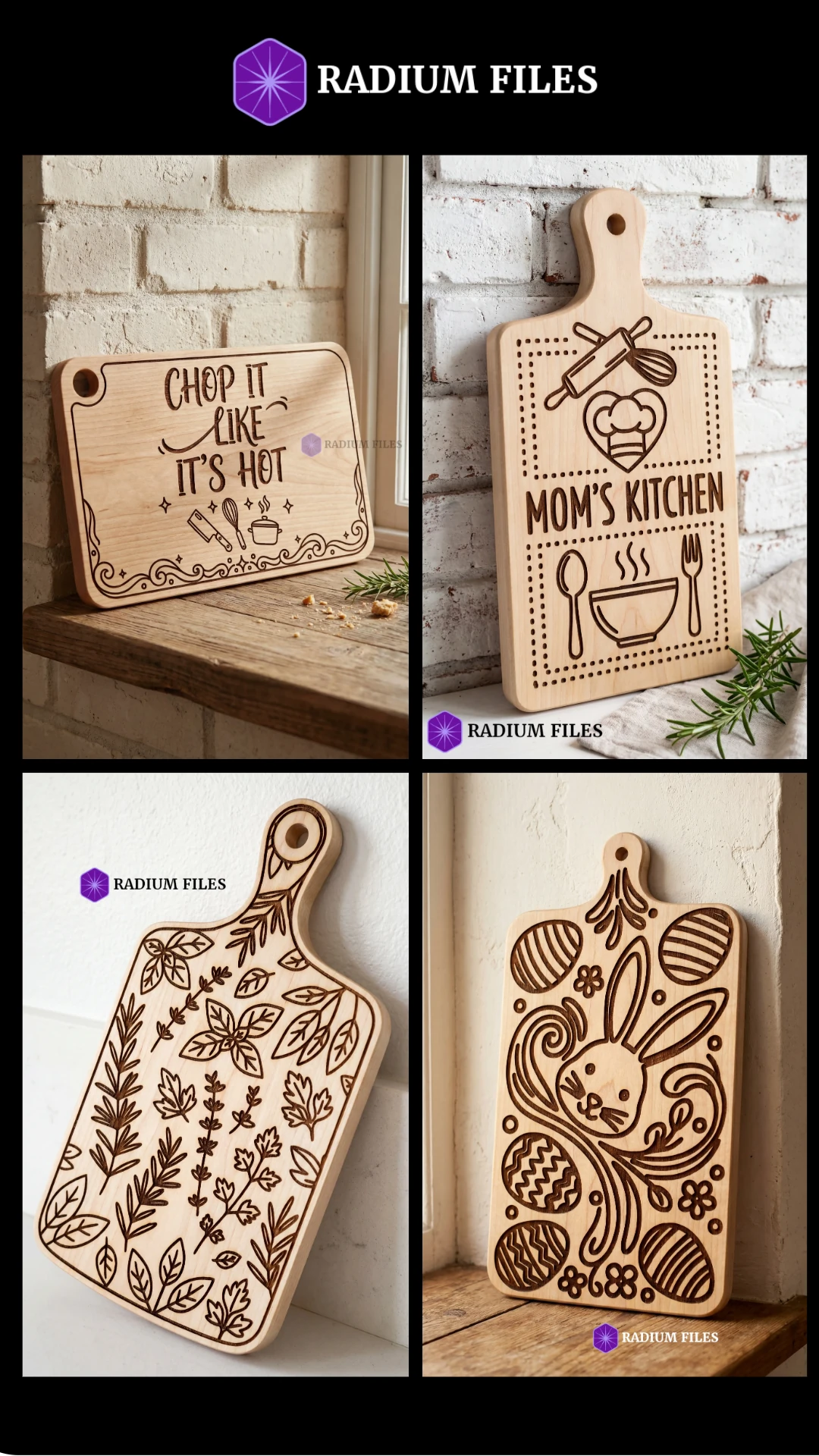 Cutting Board Bundle-1 (33 designs) Engraved Cutting Board Design(DigitalFile)-Laser Engraving,Laser Cutting-SVG,DXF,AI,PDF